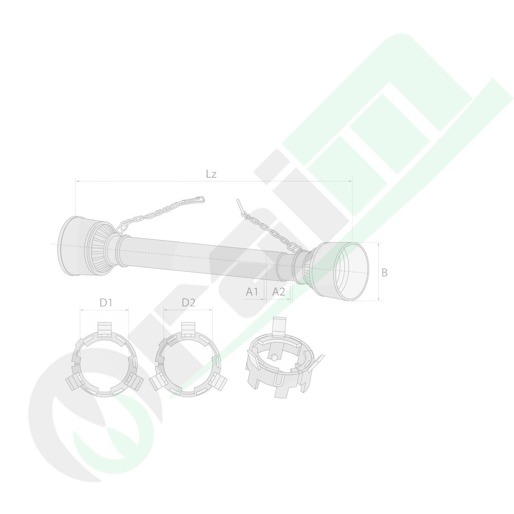 377377019 Protezione per Albero Cardanico BLUELINE Serie F21 F22 F23 Lunghezza 1200mm