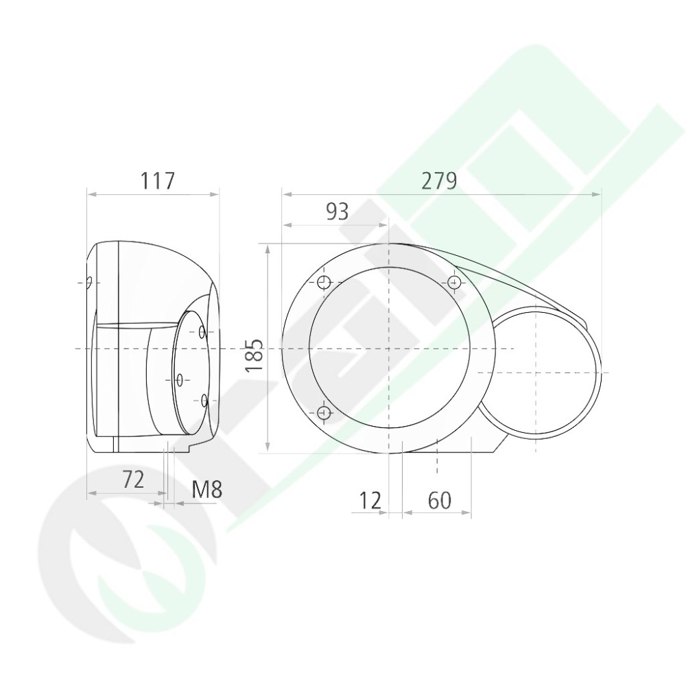 HELLA Right Headlight for Fendt 900 Series | OEM G930900020020 | H4 12V Ø 135mm | Code 4551E3