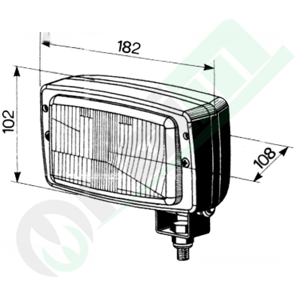 Fanale Anteriore con Fissaggio a Snodo Adattabile a Codici OEM John Deere Massey Ferguson Landini e Vari