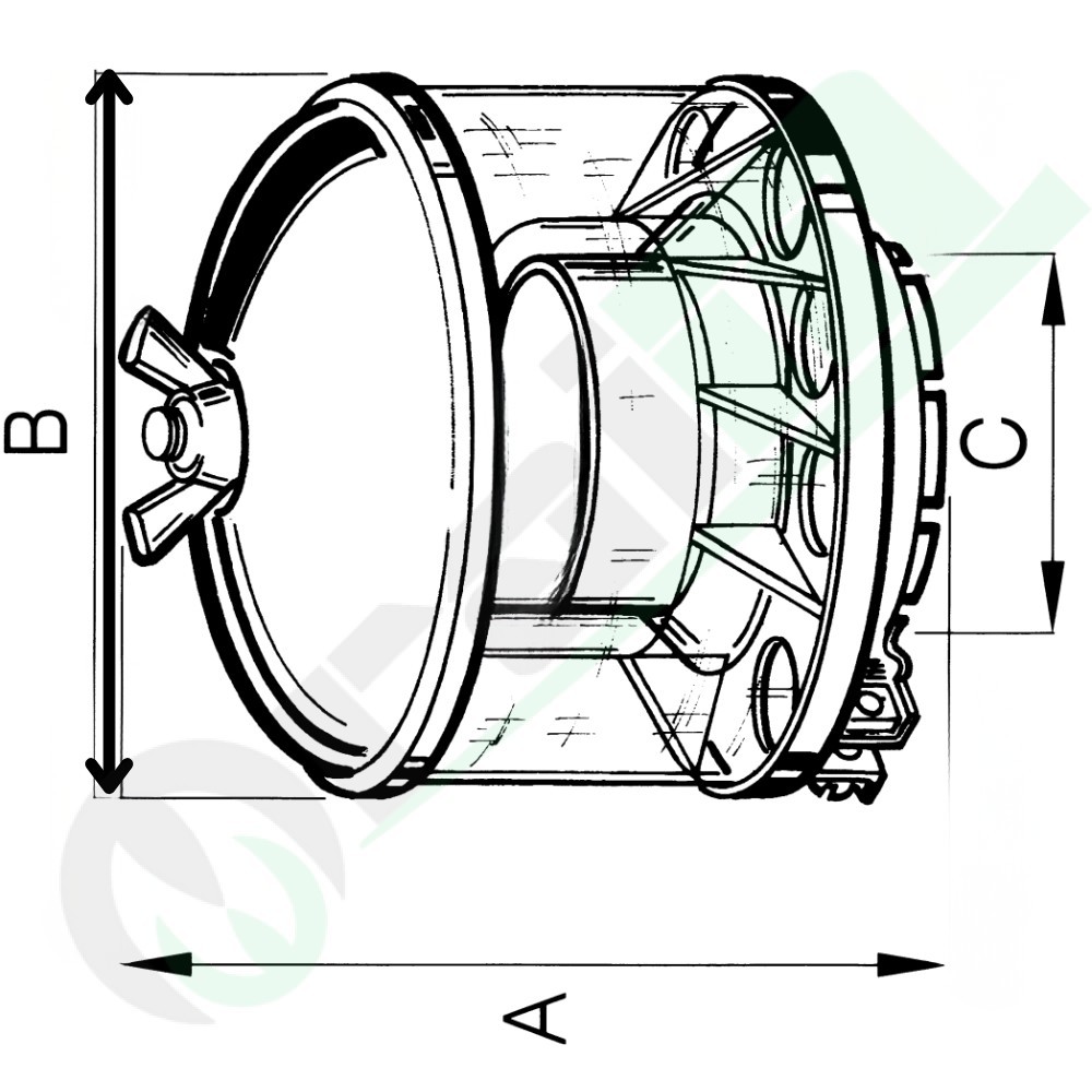 Horizontal Cyclone Pre-Cleaner 123x136x58mm for DVA 1750 Fits OEM 6727030 Code 10551