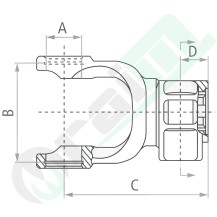 BLUELINE PTO Yoke 1 3/8" 21 Spline B4 F23
