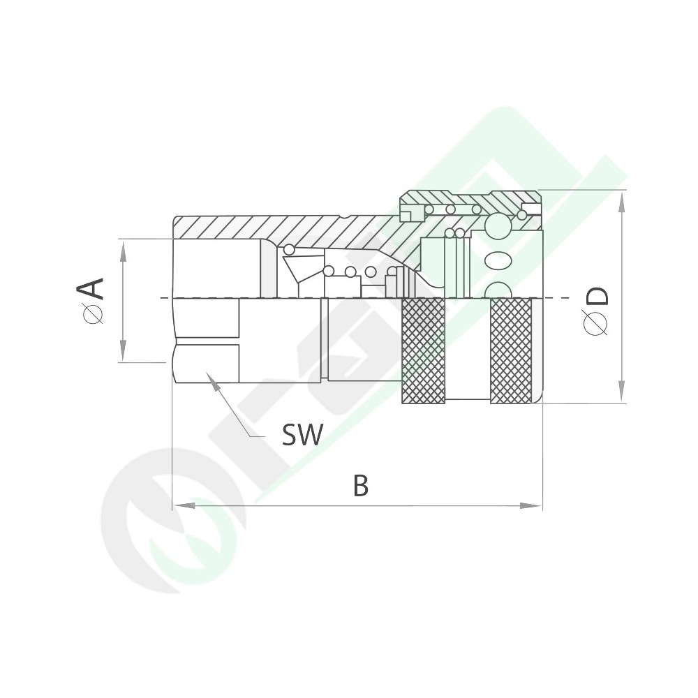 Innesto Rapido Femmina FASTER NV 1/4" BSP Acciaio Zincato Codice 86001001