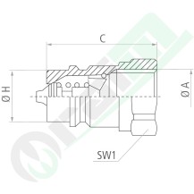 FASTER NV Male Coupling 3/4" UNF DN12