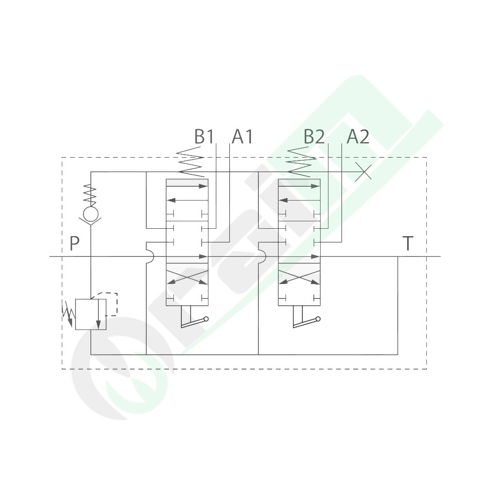 Valvola Distributore GRANIT Z50 2 Leve Doppio Effetto Ritorno a Molla Codice 87000921
