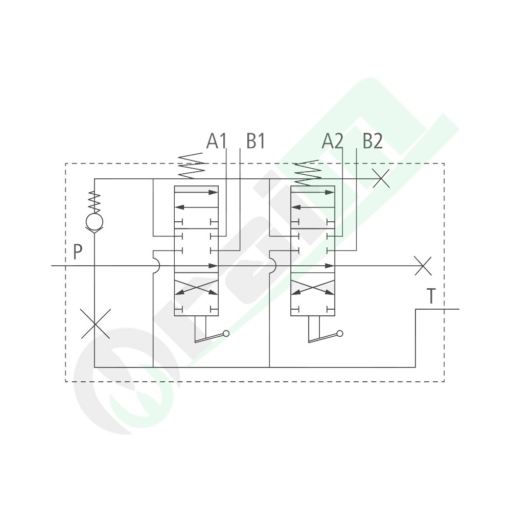 Valvola Distributore GRANIT Z50 2 Leve Doppio Effetto Ritorno a Molla Predisposta Carry-Over Codice 87001365