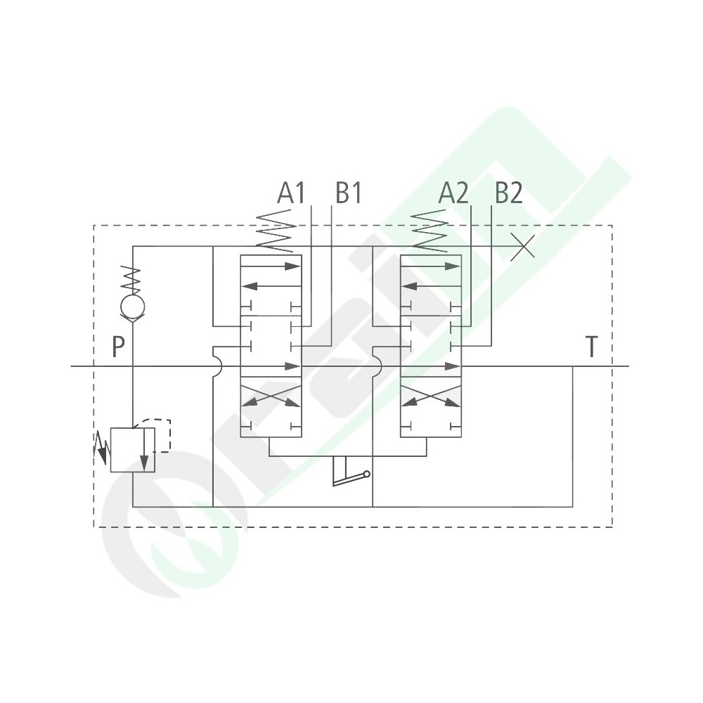 Valvola Distributore GRANIT Z50 2 Leve Doppio Effetto con Leva a Croce (Joystick) Codice 87000929