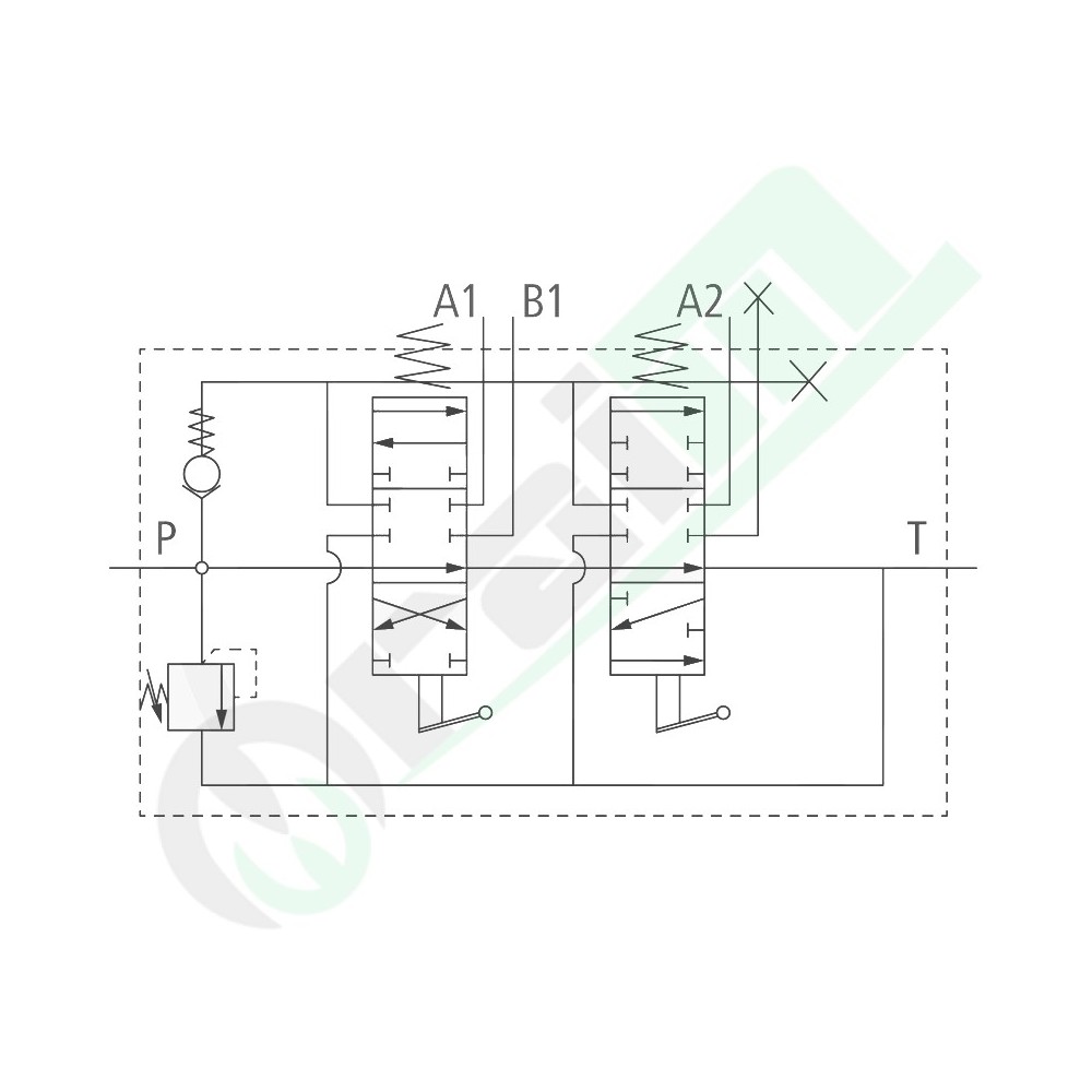 Valvola Distributore GRANIT Z50 2 Leve 1x Doppio Effetto e 1x Semplice Effetto Codice 87001344