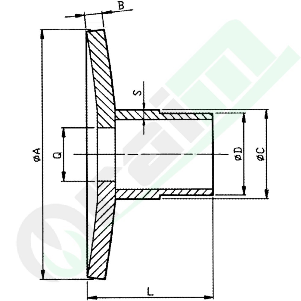 Semidistanziale per Erpice a Dischi Quadro 31 mm Modello 5C 4022 Dimensioni 145x82 mm