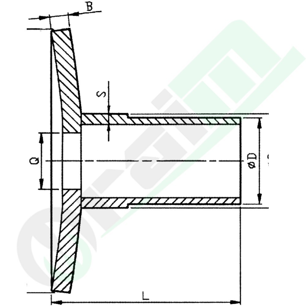 Semidistanziale a Cannocchiale per Erpice Quadro 26 mm Modello EVPT/CC Lunghezza 196 mm