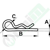 Spring Cotter Pin 2.5x57 mm | R-Clip Hitch Pin
