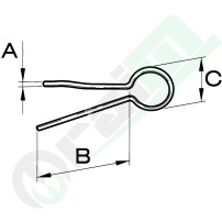 Flat Spring Cotter 3x1.5x38 mm | Fork Clip Fastener