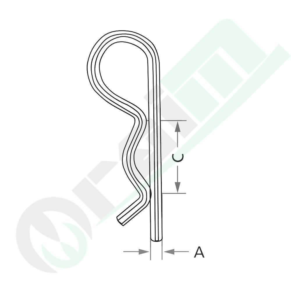 Kit 50 Coppiglie a Molla Granit Zincate Diametro 2 mm Per Perni 9-14 mm Codice 20023365/50