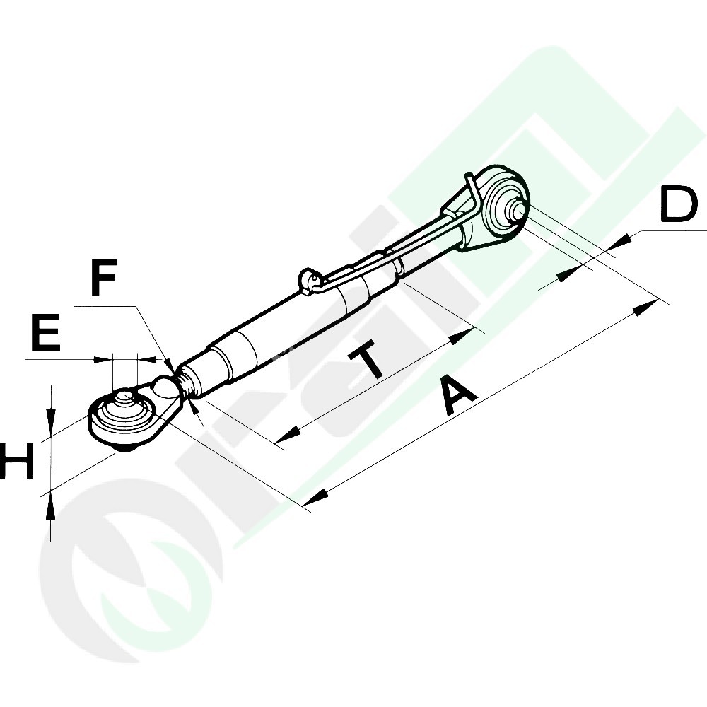 Mechanical Top Link with Spring Lock for John Deere Tractors | 545-790 mm | 50668
