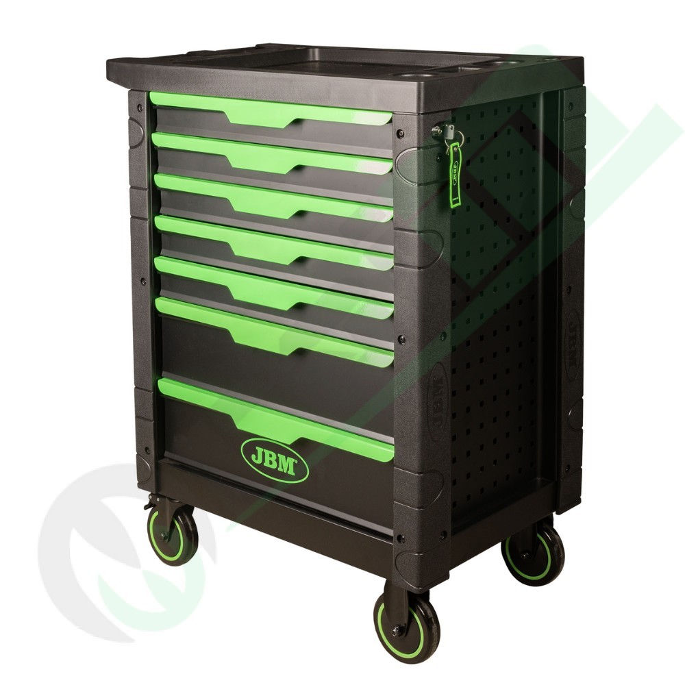 Carrello Portautensili da Officina Verde con 7 Cassetti e Assortimento 172 Pezzi