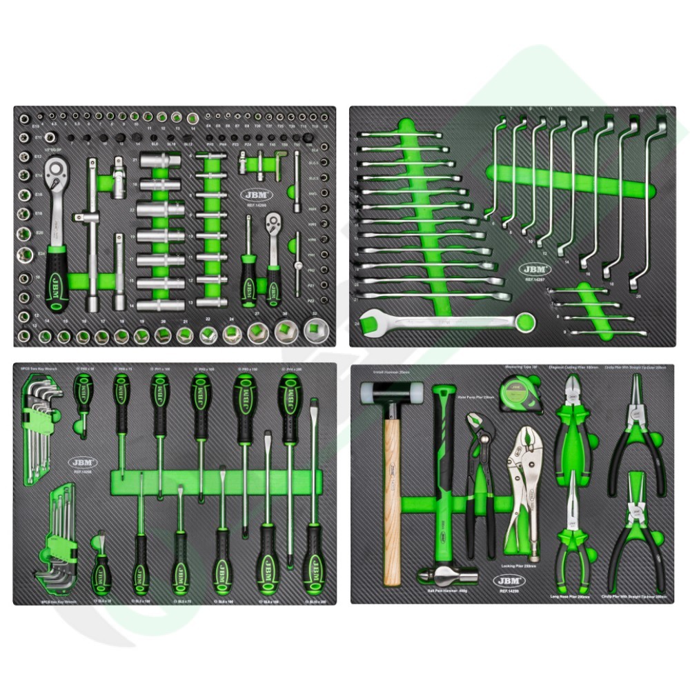 Green 7-Drawer Workshop Tool Trolley with 172-Piece Tool Set Included
