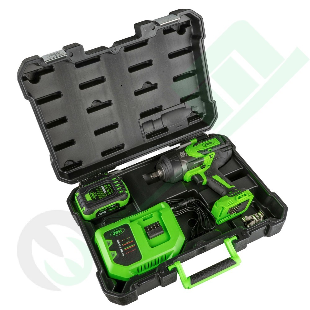 1/2" Cordless Brushless Impact Wrench 1300Nm 20V 4.0Ah Battery with Carrying Case