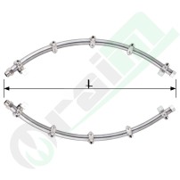 Coppia Aste Curve INOX Ventola 600mm 5 Fori 27393 | Raim Store