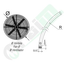 Coppia Aste Curve INOX Ventola 700mm 6 Fori 27394 | Raim Store