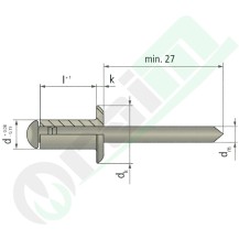 Flat Head Blind Rivet 2.4x8 mm 4878840198 | Raim Store