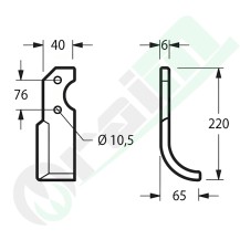 Right Curved Blade 40x6 Barbieri Condor Arco 56935 | Raim Store