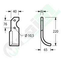 Right Curved Blade 40x6 Barbieri Condor Arco 56935 | Raim Store