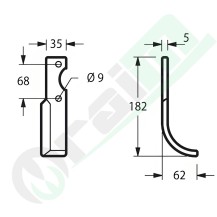 Left Curved Blade 35x5 Barbieri RL A1 Airone 56938 | Raim Store