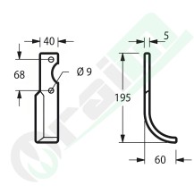 Zappa Curva Sinistra 40x5 Barbieri Benassi Z3 BL 75 56946 | Raim Store