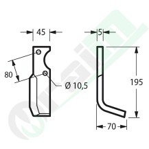 Right Curved Blade 45x5 Barbieri Goldoni 21 55172 | Raim Store