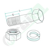 Vite con Dado M14x1,5 L 60 mm Classe 12.9 18030-1460 | Raim Store