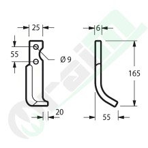 Zappa Destra 25x6 BCS Grillo SEP Rif. 582 43432 55007 | Raim Store