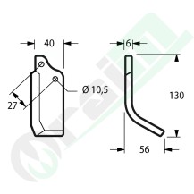 Zappa Sinistra 40x6 BCS 735 Rif. 580 43434 55526 | Raim Store