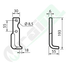 Right Curved Blade 30x6 BCS Ferrari Pasquali 56955 | Raim Store