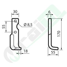 Left Curved Blade 30x6 BCS 20 Corta 56958 | Raim Store