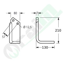 Zappa curva sinistra 56166 fresa Breviglieri B2 B12 BV2 OEM 0839