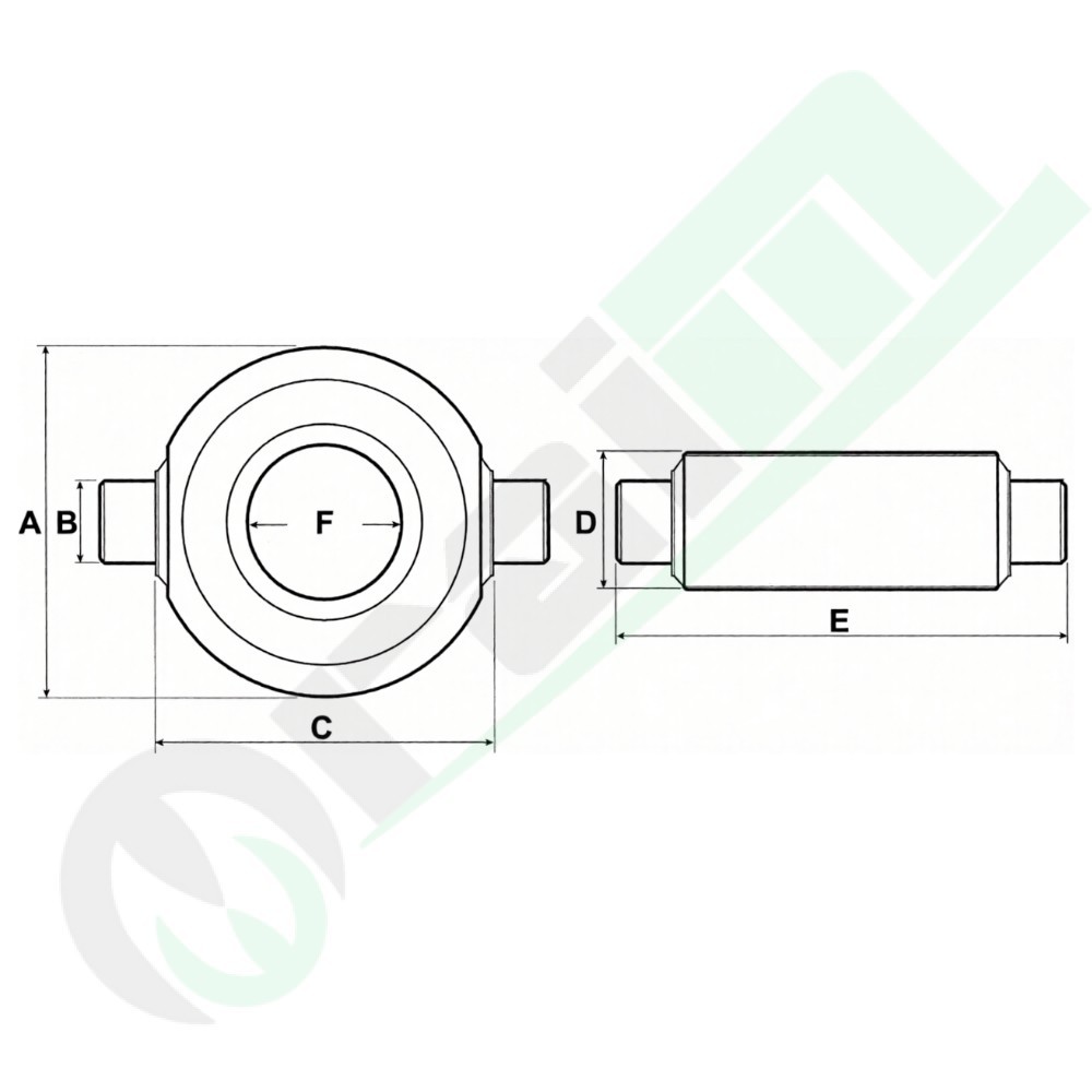 Supporto integrato 57245 diametro interno 60 mm per erpici a dischi