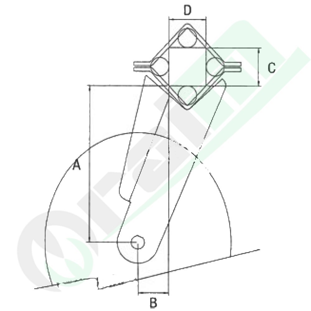 Supporto anteriore disco 4 fori 55902 telaio 80x80
