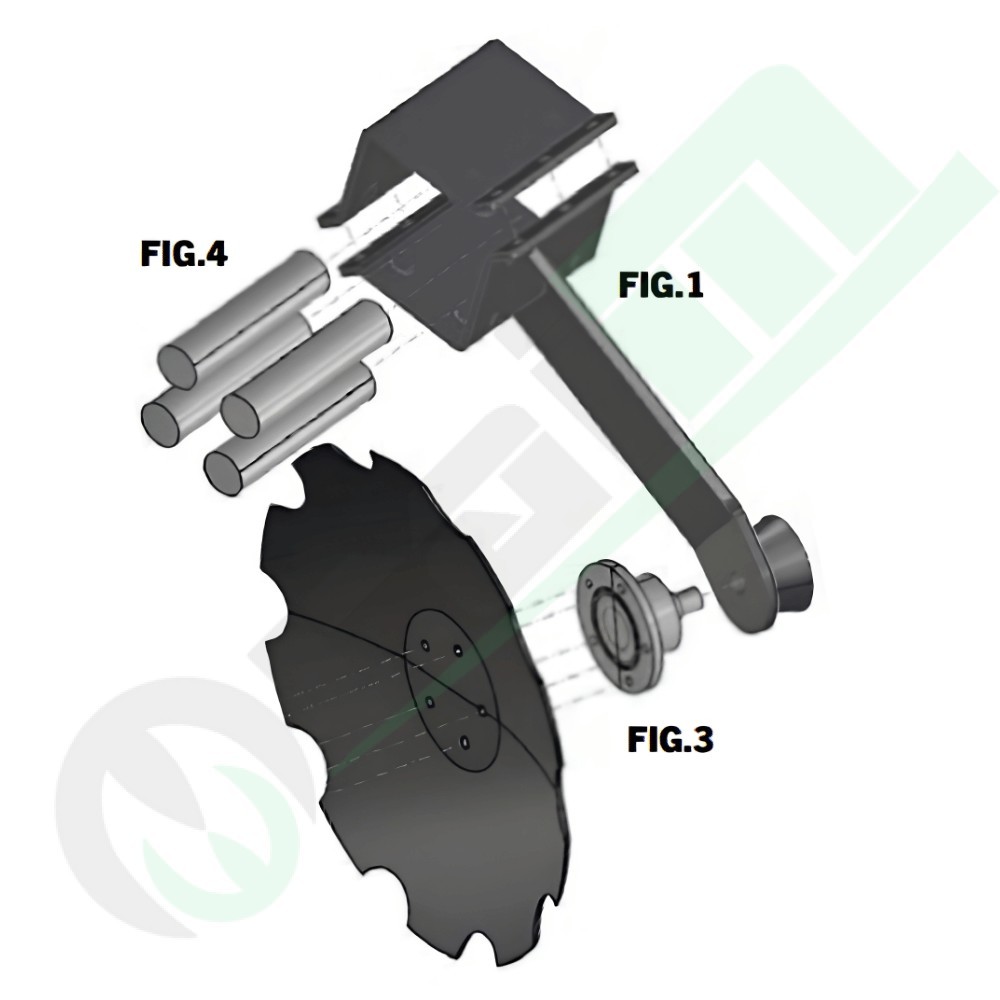 Front disc arm support 55902 4-hole frame 80x80 mm
