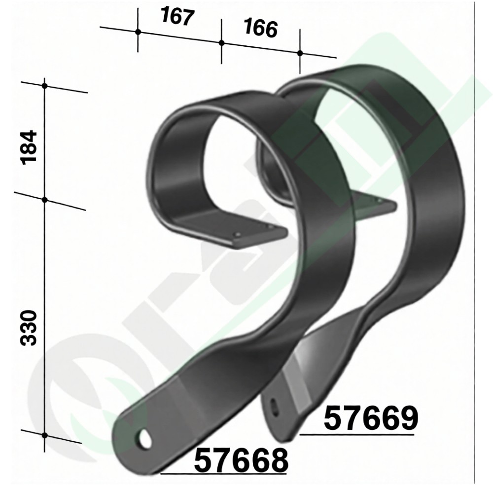 Left disc harrow spring 100x16 part 57669 hole 28 mm