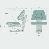 Black PVC seat with mechanical suspension Weight adjustment