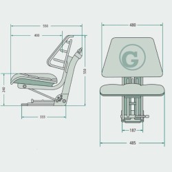 Sedile Universale in PVC con molleggio meccanico