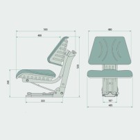 Sedile in PVC Nero con molleggio meccanico Regolazione 5 Posizioni