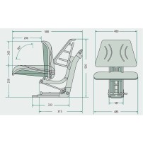 Sedile Reclinabile in PVC Nero con molleggio Meccanico