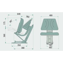 Sedile Reclinabile in PVC con molleggio Meccanico Oblicuo a piastra Lunga