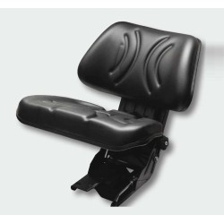 Sedile Reclinabile in PVC Nero con molleggio Meccanico Oblicuo