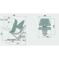 Sedile Reclinabile in PVC Nero con molleggio Meccanico Oblicuo