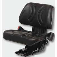 Sedile in PVC Nero con molleggio meccanico e Cintura Automatica