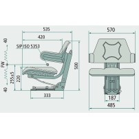 Sedile in PVC Nero con molleggio Meccanico regolabile 5 Posizioni