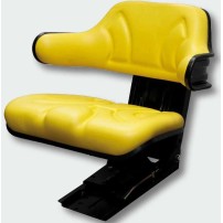 Sedile in PVC Giallo Tipo John Deere con molleggio meccanico supporto inclinato
