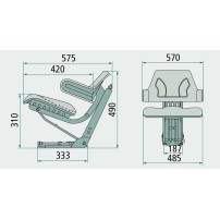 Sedile in PVC Giallo Tipo John Deere con molleggio meccanico supporto inclinato