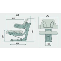 Sedile in PVC Blu Tipo FORD con molleggio Meccanico